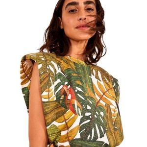 FARM Rio Tropical Leaf Print Tank Top